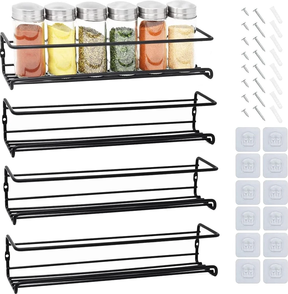 Merkloos Friendly Kitchen - Zwart Ophangbaar Kruidenrek - Modern Strak Kruidenrekje - Staal 9 Merkloos Friendly Kitchen - Zwart Ophangbaar Kruidenrek - Modern Strak Kruidenrekje - Staal - Afbeelding 7