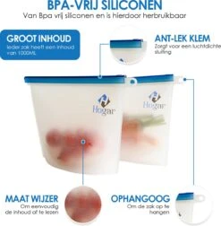 Vershoudzakjes Van Hogar - Siliconen Vershoudzakken - Herbruikbaar Diepvrieszakjes - Meal Prep - Set Van 5 - BPA Vrij - Verwarmbaar - Invriesbaar - Vaatwasser Bestendig - Duurzaam 10 Vershoudzakjes Van Hogar - Siliconen Vershoudzakken - Herbruikbaar Diepvrieszakjes - Meal Prep - Set Van 5 - BPA Vrij - Verwarmbaar - Invriesbaar - Vaatwasser Bestendig - Duurzaam -Mepal shop 1178x1200 6
