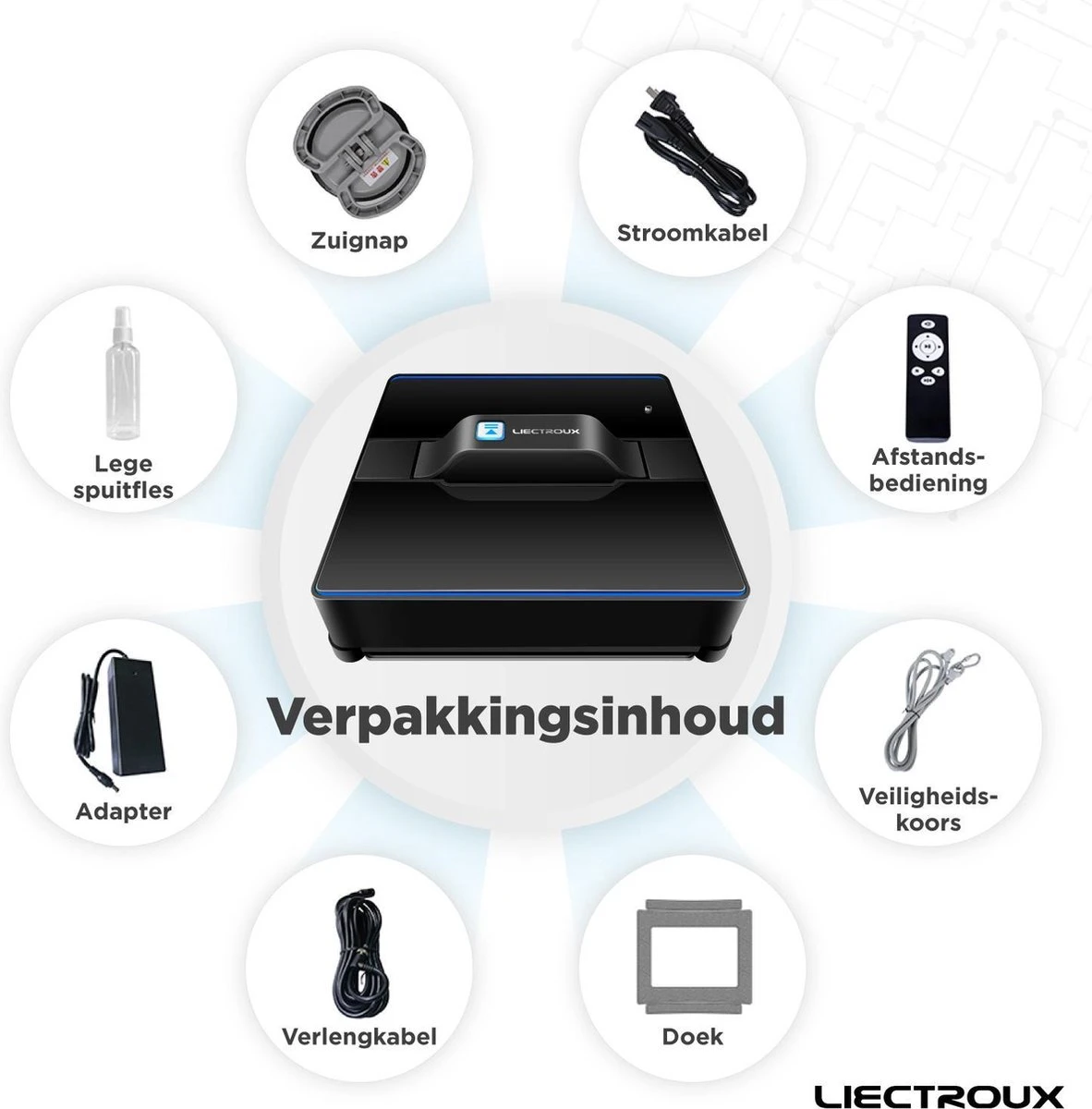 Liectroux® Robot Ruitenreiniger Met App Bediening – Ramen Wassen – Ramenwisser – Ramenwasser – Glasreiniger 10 Liectroux® Robot Ruitenreiniger Met App Bediening – Ramen Wassen – Ramenwisser – Ramenwasser – Glasreiniger - Afbeelding 8