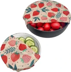 Bijenwas Wraps (Bijenwas Doek) - "rode Aardbei" Set Van 3 - 1S, 1M, 1L - Beeswax Wraps - Herbruikbaar Boterhamzakje - Bee Wrap - Beewax - Bijenwasdoek - Zero Waste - Duurzaam Cadeau -Mepal shop 1187x1200 5