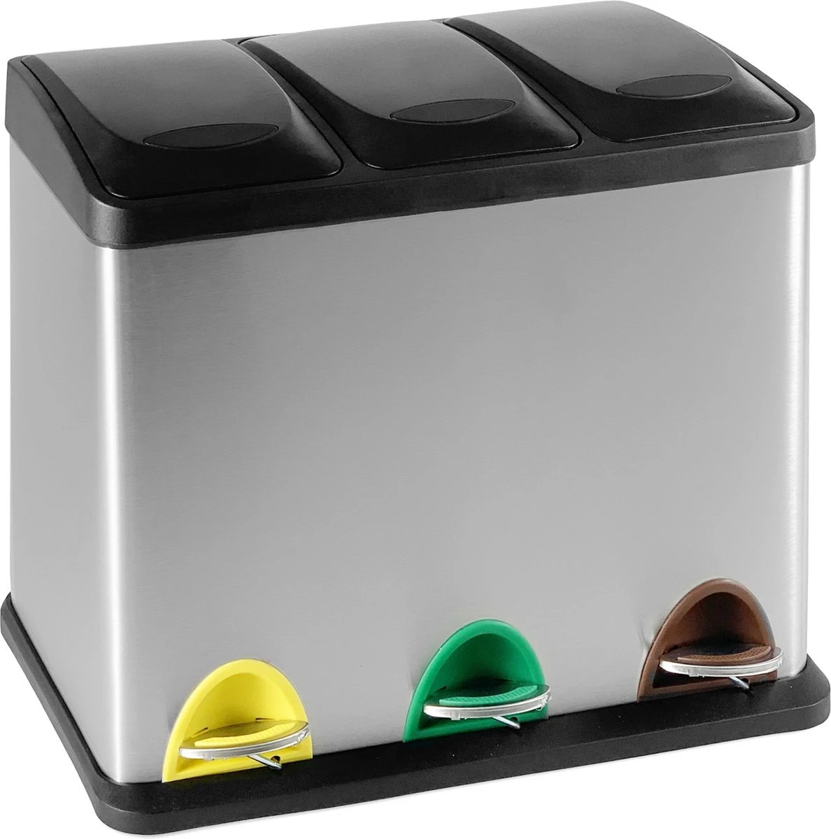 Jago - Afvalbak - 24 Liter Met 3 Vakken Voor In De Keuken - RVS Met Binnenemmer - Handvat - Deksel - Afvalscheidingssysteem - Pedaalemmer (24 Liter (3 X 8L) - Prullenbak - Vuilnisbak - Vuilnisemmer 12 Jago - Afvalbak - 24 Liter Met 3 Vakken Voor In De Keuken - RVS Met Binnenemmer - Handvat - Deksel - Afvalscheidingssysteem - Pedaalemmer (24 Liter (3 X 8L) - Prullenbak - Vuilnisbak - Vuilnisemmer - Afbeelding 10