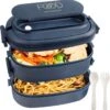 OITUGG Lunchbox Volwassenen: 2-laags Bento Box 1550 Ml Voor Mannen Vrouw - 3-vaks Lunchbox Met Bestek - BPA-vrije Plastic Lunchbox Geschikt Voor Kantoorschool - Magnetronbestendig Vaatwasmachinebestendig (blauw) -Mepal shop 1188x1200 5