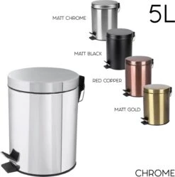 Differnz Pedaalemmer Mat Zwart – Prullenbak Badkamer – Afvalbakje – 5 Liter 17 Differnz Pedaalemmer Mat Zwart – Prullenbak Badkamer – Afvalbakje – 5 Liter -Mepal shop 1190x1200 3