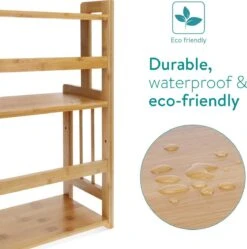 Navaris Keukenrek Met 3 Planken - Verstelbaar Kruidenrek Van Bamboe - Staand - Stevige Constructie - Natuurlijk Bamboehout - Waterafstotend -Mepal shop 1191x1200 14