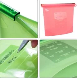 Siliconen Vershoudzakken - Set Van 8 ( 4x 1000ML + 4x 1500ML) -(Transparant, Rood, Groen, Blauw) - Duurzaam - Herbruikbaar - Vries & Hitte Bestendig - Meal Prep - Opbergzak Maatbeker Meal Prep Container -Mepal shop 1192x1200 12
