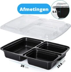 Meal Prep Bakjes - 6 Stuks - 3 Compartimenten - Vershoudbakjes - Meal Prep - 1L - Magnetron Bakjes Met Deksel - Vershouddoos -Mepal shop 1193x1200 4