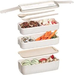 Bento Lunchbox - Lunchtrommel 900ml 3 Laags - Inclusief Bestek - Beige - Opline -Mepal shop 1196x1200 10
