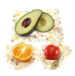 Bijenwas Doek - 3-pack - Bees Wrap - Bijen En Honingraat Print -Mepal shop 1196x1200 13