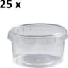 25 X Plastic Bakjes Rond ø95mm 280 Ml | Transparant Met Deksel
