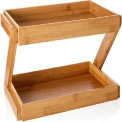 Merkloos Decopatent® 2 Laags Keuken Opbergrek - Staand Rek 2 Etages - Keukenrek - Bamboe Hout - Etagere Rek - Kruidenrek - Keuken Organizer -Mepal shop 1197x1200 18