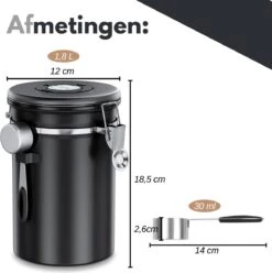VAIVE Koffieblik - Koffiebus - Koffieblikbewaarblik - Bewaarbus Koffie - Voorraadpotten - Voorraadbussen - Voorraadbus -1.8L -Mepal shop 1197x1200 19