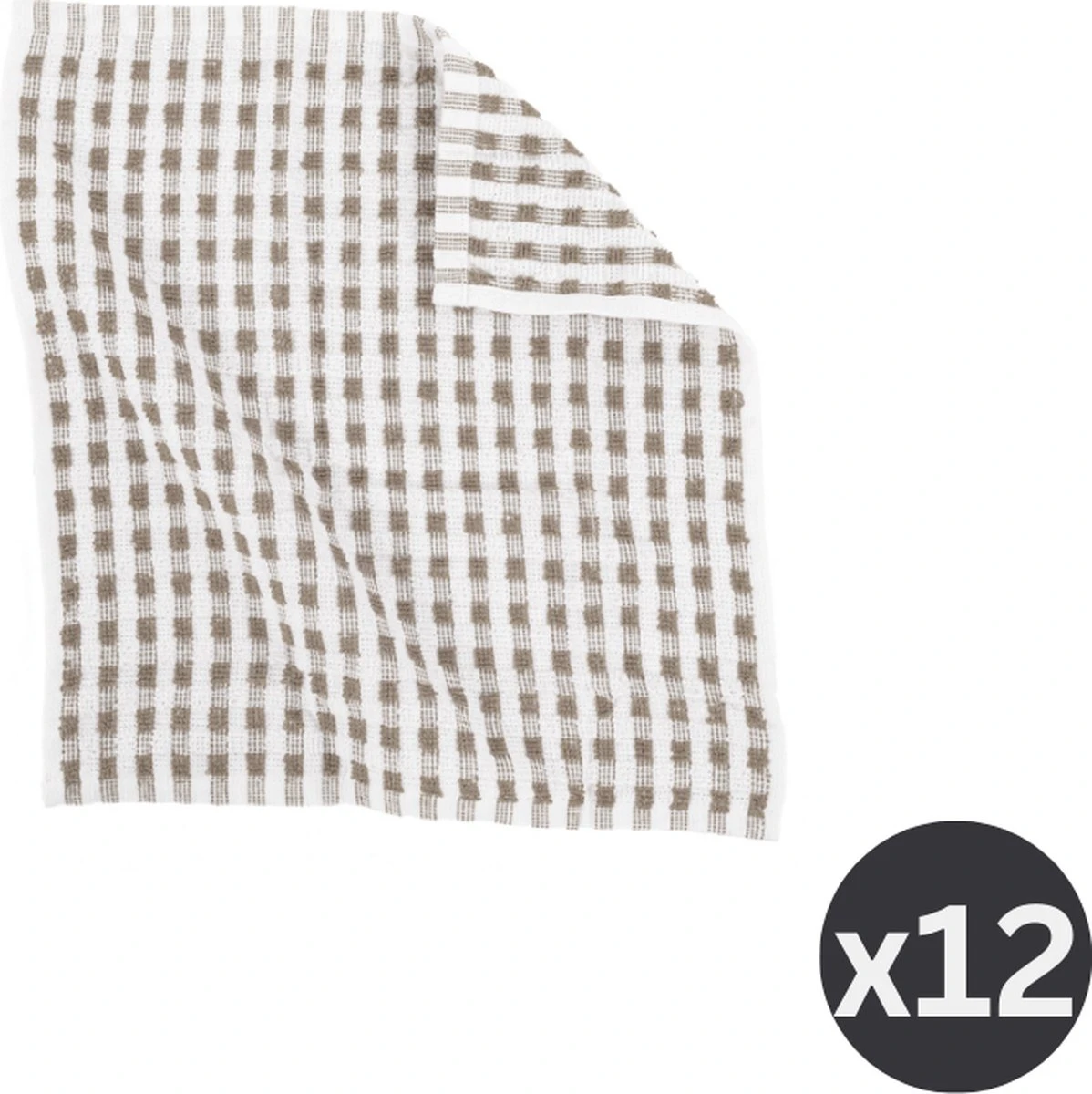 Vaatdoek OMAN 32X35cm - Set/12 - Taupe 3 Vaatdoek OMAN 32X35cm - Set/12 - Taupe