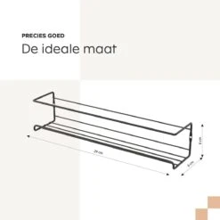 Noswo Kruidenrek Ophangbaar - Voor 24 Kruidenpotjes - 4 Stuks - Keukenrek Hangend - RVS - Zwart -Mepal shop 1198x1200 30