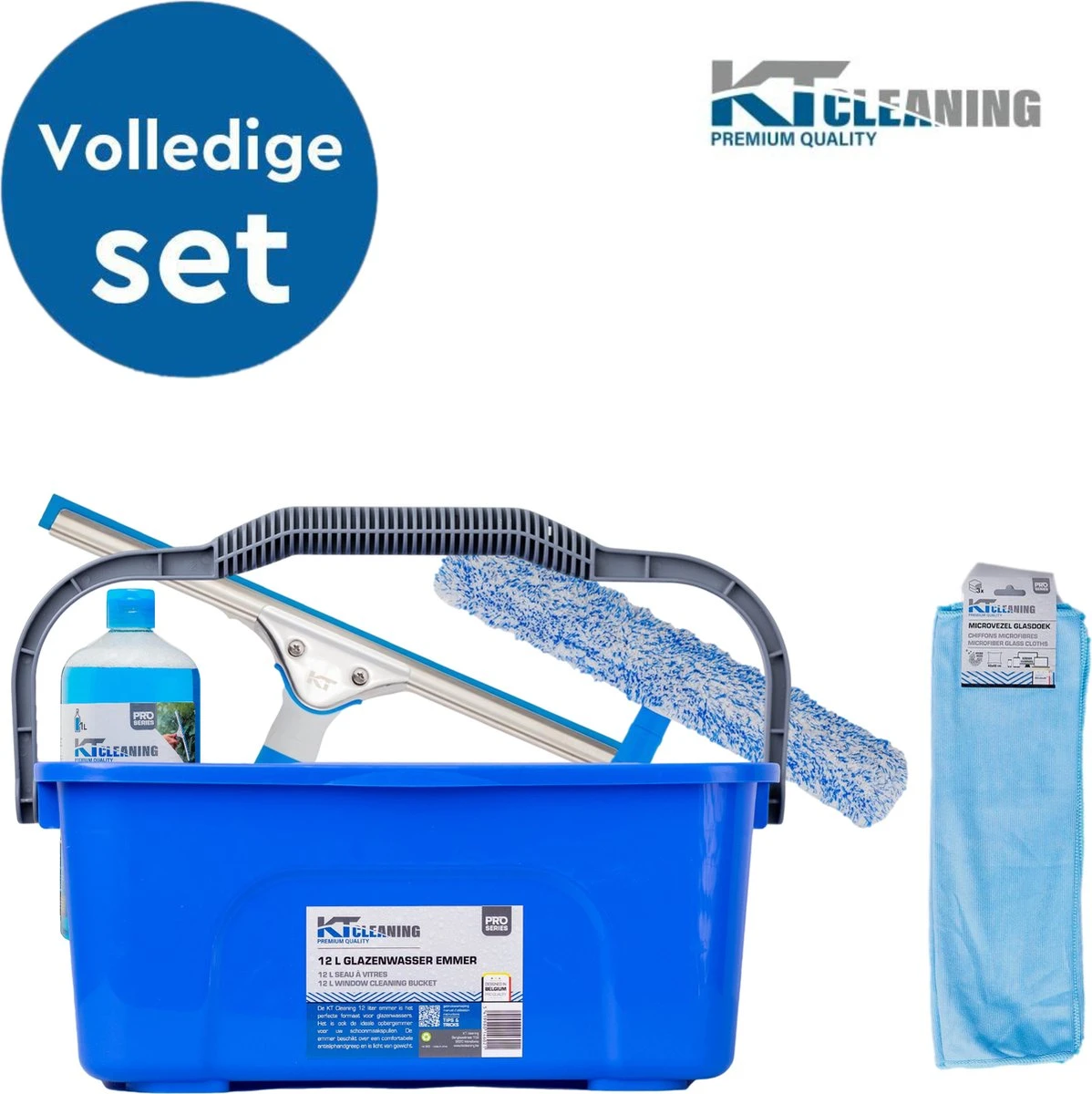 KT CLEANING - Raamwisser - Ramen Wassen Set Met Emmer - Ramen Wassen - Raamtrekker - Microvezeldoekjes 3 KT CLEANING - Raamwisser - Ramen Wassen Set Met Emmer - Ramen Wassen - Raamtrekker - Microvezeldoekjes