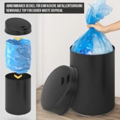 GoodVibes - Prullenbak Met Sensor - Vuilbak - Automatische Bewegingssensor - Hygiëne - 60L - Zwart -Mepal shop 1199x1200 11