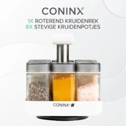 Coninx Kruidenrek Staand - Draaiend Kruidenrek Met Glazen Potjes - Kruidencarrousel Draaibaar - 8 Kruidenpotjes - Wit / RVS 19 Coninx Kruidenrek Staand - Draaiend Kruidenrek Met Glazen Potjes - Kruidencarrousel Draaibaar - 8 Kruidenpotjes - Wit / RVS -Mepal shop 1199x1200 17