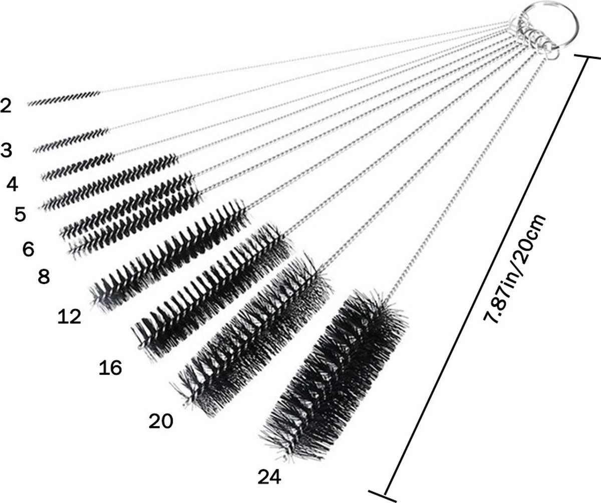 *** Schoonmaak Borstel/Rager Set 10 Stuks - Schoonmaak Ragertjes - Borstels Herbruikbare Rietjes - Van Heble®*** 9 *** Schoonmaak Borstel/Rager Set 10 Stuks - Schoonmaak Ragertjes - Borstels Herbruikbare Rietjes - Van Heble®*** - Afbeelding 7