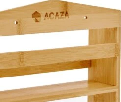 ACAZA Ophangbaar Kruidenrek Met 10 Glazen Kruidenpotjes, Spice Rack, Keuken Rek, Kruiden Organizer Voor Specerijen, Peper, Zout, 26 Cm Breed, Bamboe -Mepal shop 1200x1009 7