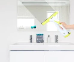 Alpina Elektrische Ramenwasser - Ruitenreiniger 635GR - Oplaadbare Raamtrekker - 3,7V Lithiumbatterij - Batterijduur 30 Minuten - 70ML Waterreservoir - Wit/Geel -Mepal shop 1200x1010