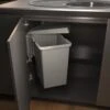 Eleganca Afvalbak 24 Liter – Inbouw Prullenbak – Inbouw Afvalemmer 24L – Uittrekbare Prullenbak – Afvalemmer Keuken – Hygiënisch – Ruimtebesparend Vuilnisbak – Uitdraaiende Prullenbak Deur – Antraciet – B34.1xD26xH46.6cm