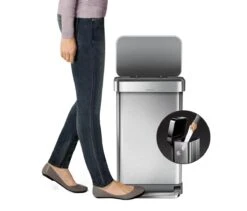 Simplehuman Rectangular - Prullenbak - 55 Liter Inhoud - Met Soft Close Deksel - RVS -Mepal shop 1200x1027 1