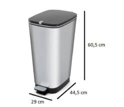 Chic Bin Style Prullenbak L - 43L - 29x44,5x60,5cm - Zilver -Mepal shop 1200x1034