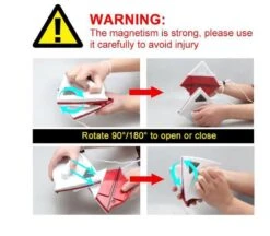 Merkloos Magnetische Raamwisser - Ruitenreiniger - Dubbel Glas - Rood - 5-24 Mm Glas -Mepal shop 1200x1050 1