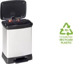 Curver Decobin Duo Prullenbak Afvalscheider - 10L + 18L - Metallic -Mepal shop 1200x1052 1