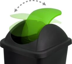 Deuba Vuilnisbak Met Klapdeksel – 60Liter Kunststof – Zwart Groen -Mepal shop 1200x1056 2