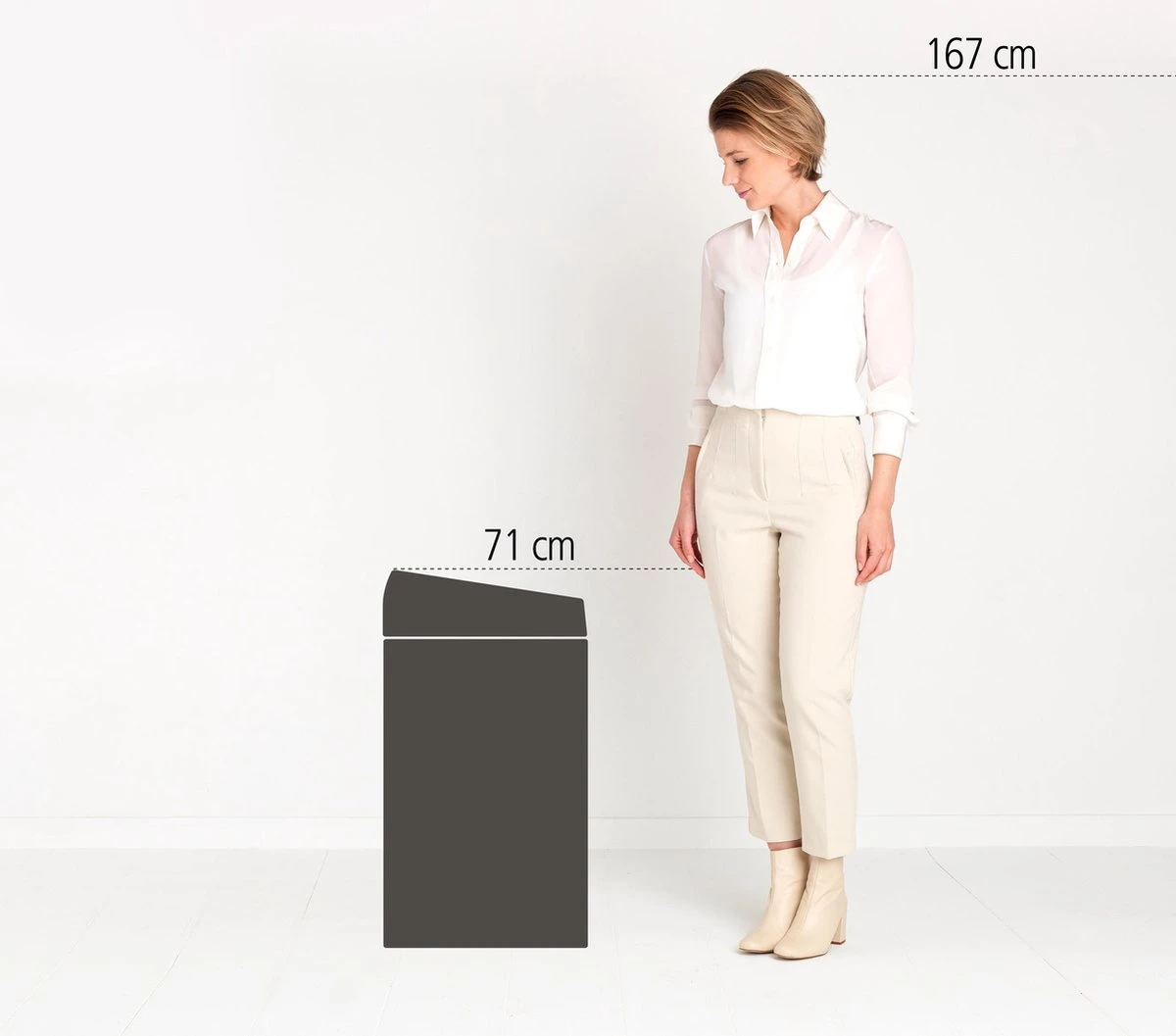 Brabantia Touch Bin Prullenbak - 60 L - White 8 Brabantia Touch Bin Prullenbak - 60 L - White - Afbeelding 6