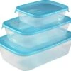 Curver Fresh & Go Vershoudbakjes Met Deksel - Rechthoekig - 0,5L - 1L En 2L - 3 Stuks - Transparant/Blauw -Mepal shop 1200x1058 2