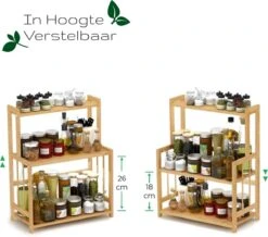 Cellavi Duurzaam Kruidenrek Staand Van Bamboe - Keukenrek Verstelbaar - Keuken Accessoires - Stevige Constructie - Multifunctioneel En Waterafstotend -Mepal shop 1200x1058 7