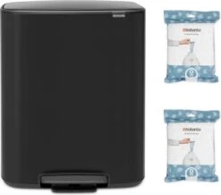 Brabantia Bo Prullenbak - 2 X 30 L - Met 80 Vuilniszakken - Matt Black