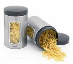 Brabantia Voorraadbus - 1,4 L - Matt Steel Fingerprint Proof / Matt Black Deksel - Met Venster -Mepal shop 1200x1060 7