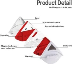 Merkloos Magnetische Raamwisser - Ruitenreiniger - Inclusief 24 Sponsjes + 4 Wissers + 4 Buttons -Mepal shop 1200x1069 1