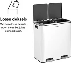 Afvalscheidingsprullenbak 2 Vakken Wit – 60 L (2x30 Liter) Pedaalemmer Homra QUICKX – Design Duo Afvalemmer RVS - Afval Scheiden - Recycle Afvalbak - Hygiënisch Pedaal - Dubbele Vuilnisbak - Keuken Vuilbak - Kantoor Prullenbak 29 Afvalscheidingsprullenbak 2 Vakken Wit – 60 L (2x30 Liter) Pedaalemmer Homra QUICKX – Design Duo Afvalemmer RVS - Afval Scheiden - Recycle Afvalbak - Hygiënisch Pedaal - Dubbele Vuilnisbak - Keuken Vuilbak - Kantoor Prullenbak -Mepal shop 1200x1073