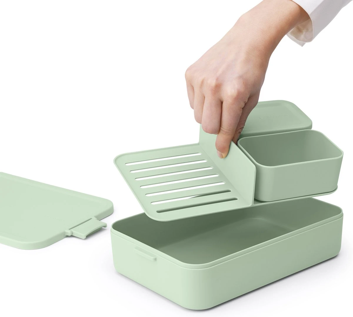 Brabantia Make & Take Bento Lunchbox Incl Bentobox- Large - Kunststof - Jade Green 15 Brabantia Make & Take Bento Lunchbox Incl Bentobox- Large - Kunststof - Jade Green - Afbeelding 13