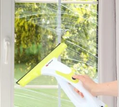 Alpina Elektrische Ramenwasser - Ruitenreiniger 635GR - Oplaadbare Raamtrekker - 3,7V Lithiumbatterij - Batterijduur 30 Minuten - 70ML Waterreservoir - Wit/Geel -Mepal shop 1200x1079