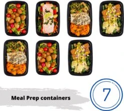 Meal Prep Bakjes - 7 Stuks - 1 Compartiment - Lunchbox - Diepvriesbakjes - Vershoudbakjes - Plastic Bakjes Met Deksel - Magnetron Bakjes Met Deksel - Meal Prep - Vershouddoos - 1L - BPA Vrij -Mepal shop 1200x1081 3