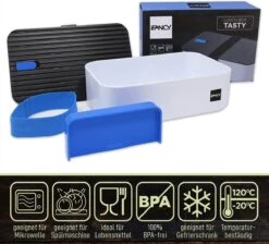 IFancy Lunchbox Tasty - Bento Lunch Box 1000ml - Dicht & Lekvrij Voor Kinderen & Volwassenen - Kantoor & School - BPA Vrij - Vaatwasser Magnetron & Vriezer Lunch Box (Blauw) -Mepal shop 1200x1086 2