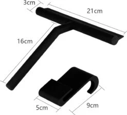 ATV PERFECTUM Douchewisser Zwart Met Ophangsysteem - Raamwisser- Trekker Douche - Silicone - 21cm X 16cm - Badkamer Accessoires - Douchewisser -Mepal shop 1200x1087