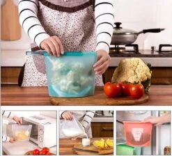 LOUZR Siliconen Vershoudzakken - Set 4-Stuks - 1000ml - Herbruikbaar -Mepal shop 1200x1087 4