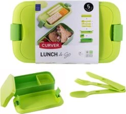 Curver Lunch&Go - Vershouddoos - Lunchbox - Inclusief Bestek - 2/3 Compartimenten - Groen -Mepal shop 1200x1088 6