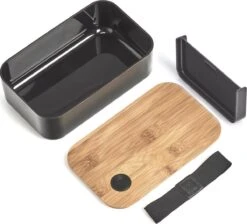 Lunchtrommel/broodtrommel 2-vaks Zwart/naturel Bamboe 19 X 7 Cm - Keukenbenodigdheden - Lunch/brood Meenemen - Trommels/boxen -Mepal shop 1200x1088 7