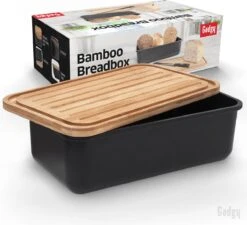 Gadgy Broodtrommel Met Bamboe Deksel – Brooddoos Met Snijplank - 36x19.5x11.5 Cm- Zwart -Mepal shop 1200x1091 5