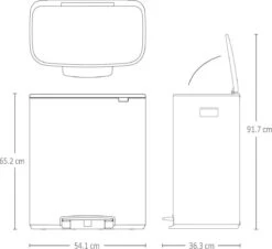 Brabantia Bo Prullenbak - 60 L - Met 80 Vuilniszakken - Matt Black -Mepal shop 1200x1096 3