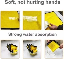 Microvezel Auto Droogdoek - 30cm X 40cm - Poetsdoek - Auto Poetsdoek - Schoonmaak Accesoires - Auto Handdoek - Droogdoek - Geel/Grijs - Watermagneet. -Mepal shop 1200x1106