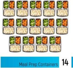 Meal Prep Bakjes - 14 Stuks - 3 Compartimenten - Lunchbox - Diepvriesbakjes - Vershoudbakjes - Plastic Bakjes Met Deksel - Magnetron Bakjes Met Deksel - Meal Prep - Vershouddoos - 1L - BPA Vrij - Fitcrafters -Mepal shop 1200x1106 5