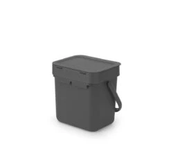 Brabantia Sort & Go Afvalbakje Aanrecht - 3 L - Dark Grey -Mepal shop 1200x1109 1