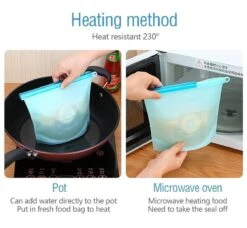 Merkloos Vershoudzakken Food Savers - Diepvrieszakken Vrieszakken Invrieszakken - Duurzaam Voedsel Bewaren - Siliconen - Herbruikbaar - Bewaarzakken - Lekvrij - BPA Vrij - Foodsavers - Fresh Bags - 3+1 Gratis -Mepal shop 1200x1110 6